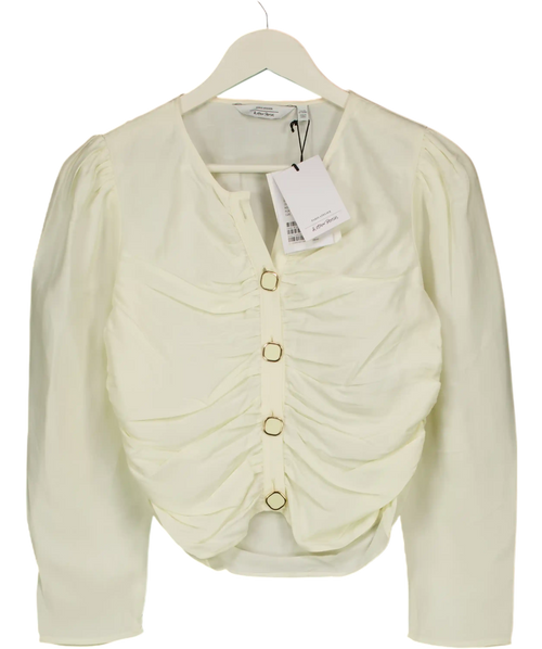 & OTHER STORIES Cream Balloon Sleeve 80s Style Blouse Size Eur 34 UK 8