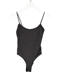 ZARA Black Polyamide Bodysuit With Rhinestones UK S