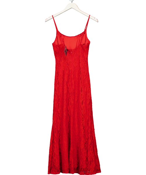 Bardot Red Ruby Lace Midi Dress UK S