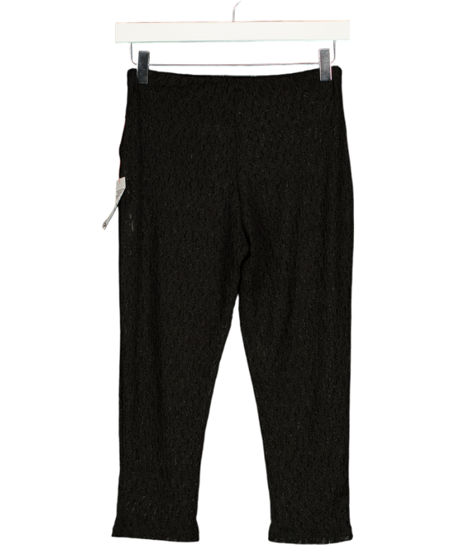 TOPSHOP Lace Capri Trousers N Black UK S