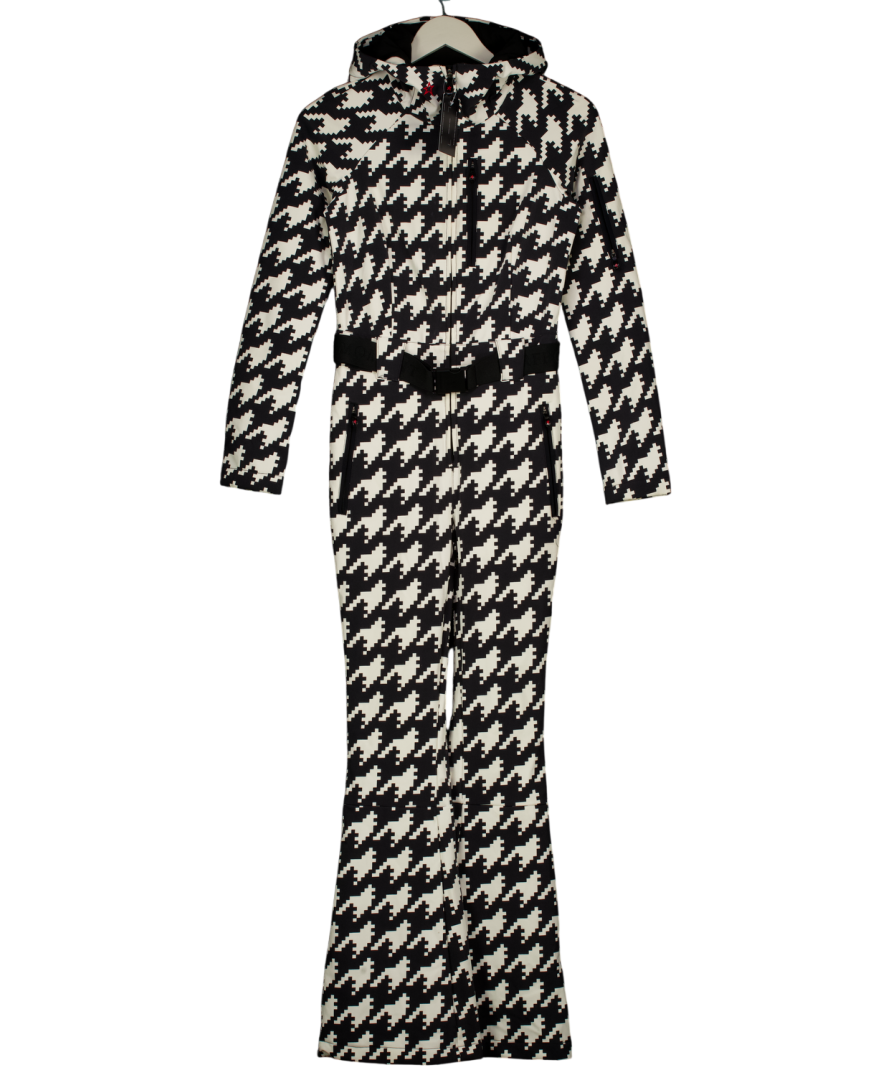 PERFECT MOMENT Black & White Houndstooth Ski Suit UK S