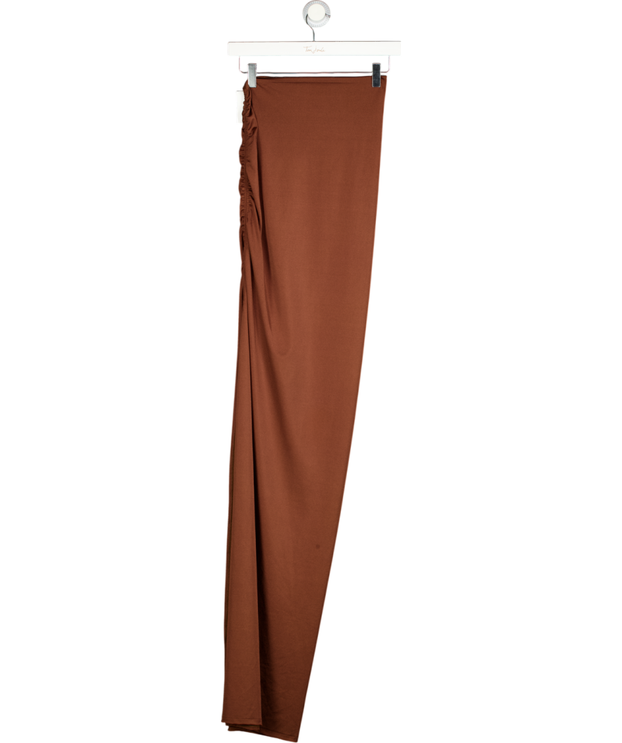 ANTONIA BRONZE LONDON Brown Ruched Side Maxi Skirt UK S