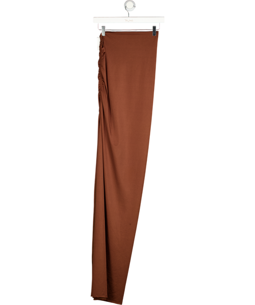 ANTONIA BRONZE LONDON Brown Ruched Side Maxi Skirt UK S
