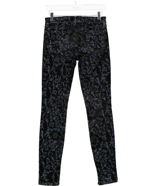 J BRAND Black Skinny Leg Brocade Jeans W25