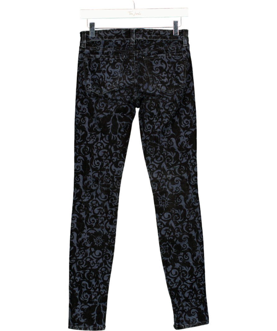 J BRAND Black Skinny Leg Brocade Jeans W25
