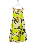 TOPSHOP Tie Back A Line Mini Dress In Beige / Yellow UK 10