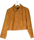 ASOS Brown Aux Suede Top Collar Jacket UK 10
