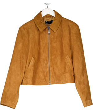 ASOS Brown Aux Suede Top Collar Jacket UK 10