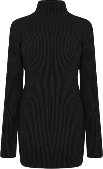 Gauge 81 Black Open Back Virgin Wool Mini Dress  SZ S UK 10