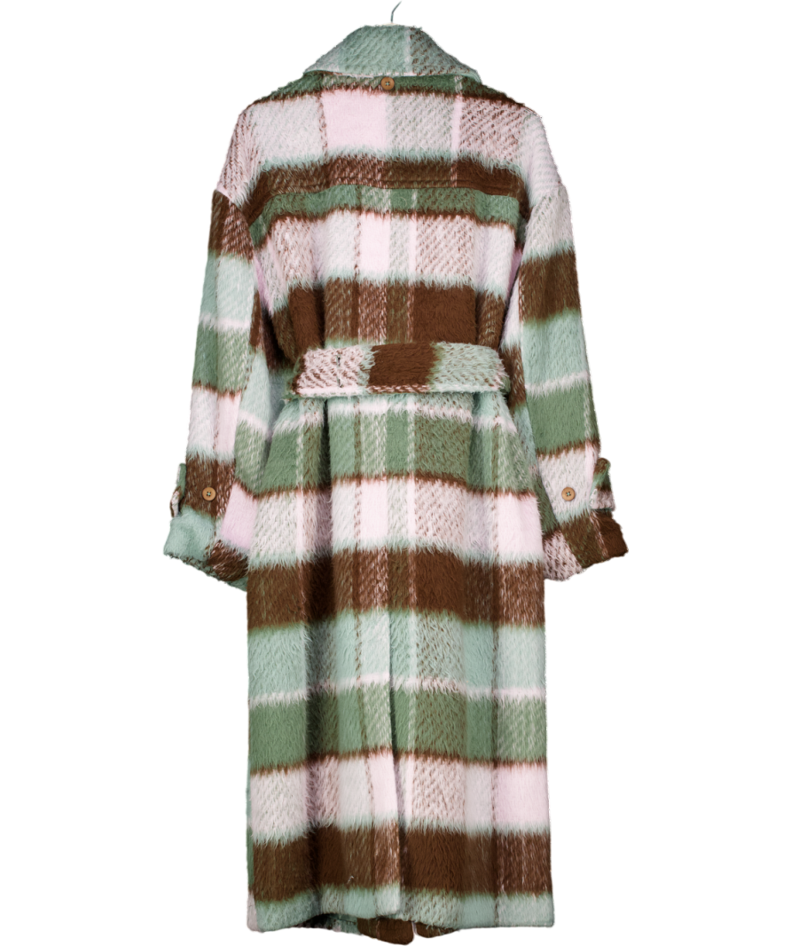 Free People Green Dalton Cosy Brushed Woolen Coat UK S