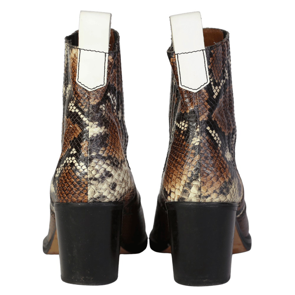 Ganni Brown Caramel Lovina 70 Leather Ankle Boots UK 4 EU 37 👠