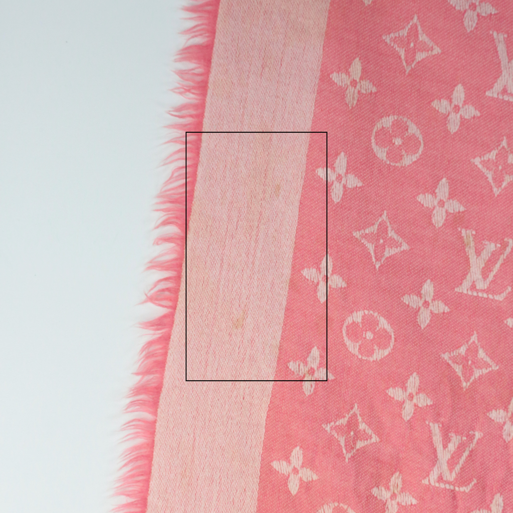 Louis Vuitton Coral Pink Iconic LV Monogram Silk/wool Blend Scarf