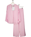SLEEPER 2-piece Rose Pink Viscose Blend Set With Shell Button Detail UK S