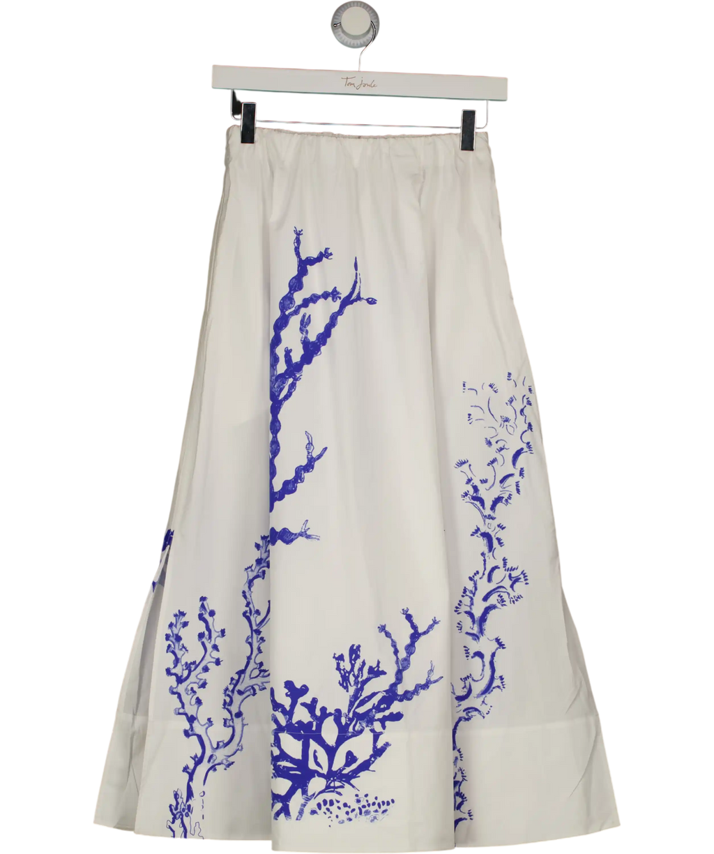 ARKET White And Blue Print Cotton Skirt  Size Eur 32 UK 4