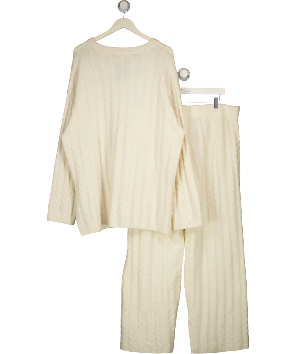 H&M MAMA Cream Cable-knit Oversized Jumper And Trouser Co-ord Set UK XXL