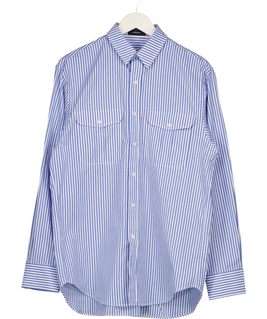 WARDROBE NYC Blue Striped Oversize Cotton-poplin Shirt UK XS