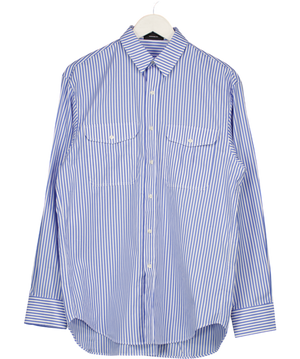 WARDROBE NYC Blue Striped Oversize Cotton-poplin Shirt UK XS