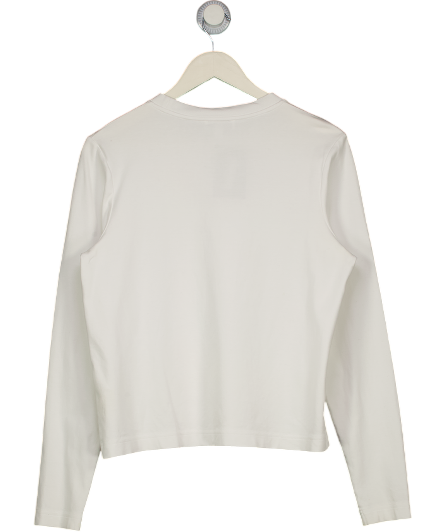 COS White Cotton Long Sleeve T-shirt UK M