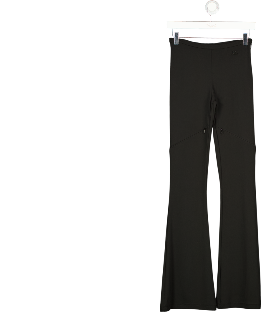 Courrèges Black Ellipse Bootcut Trousers With Zip Details Fr34 UK 6