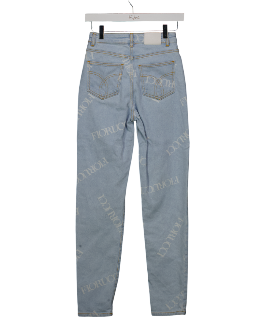 FIORUCCI Light Blue Scattered Logo High Rise Tara Jeans W24