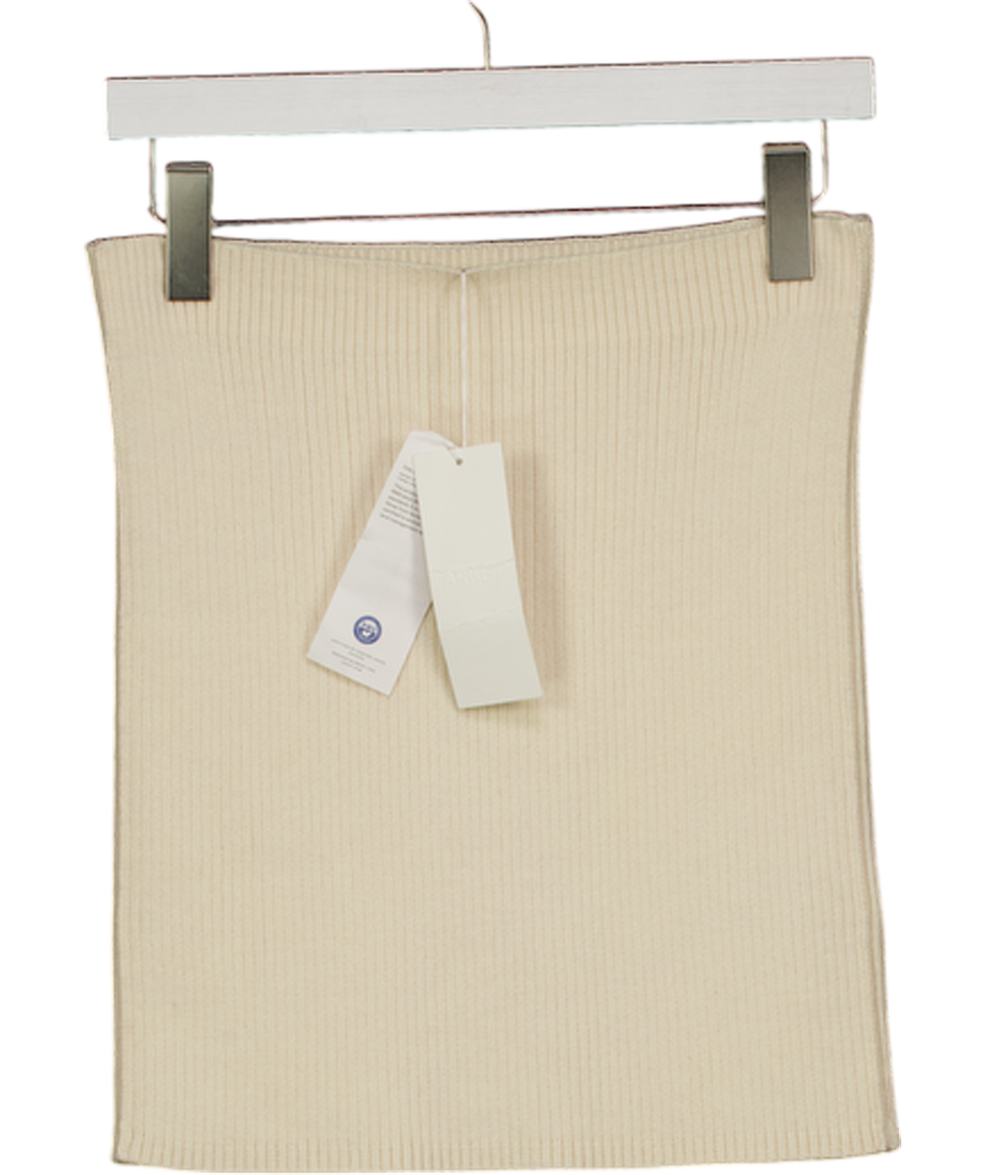 ARKET Cream Merino Wool Ribbed Mini Skirt UK M