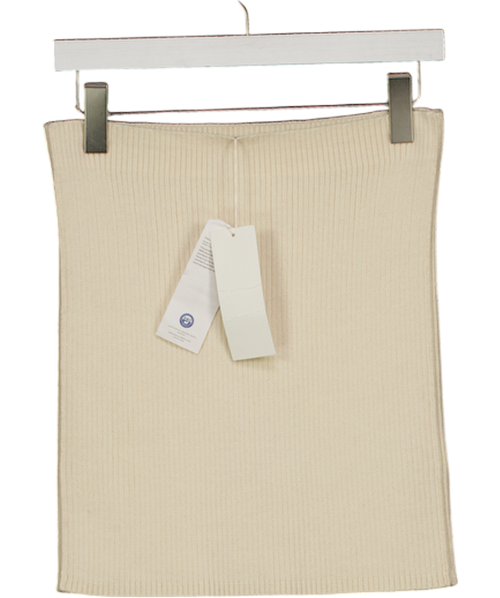 ARKET Cream Merino Wool Ribbed Mini Skirt UK M