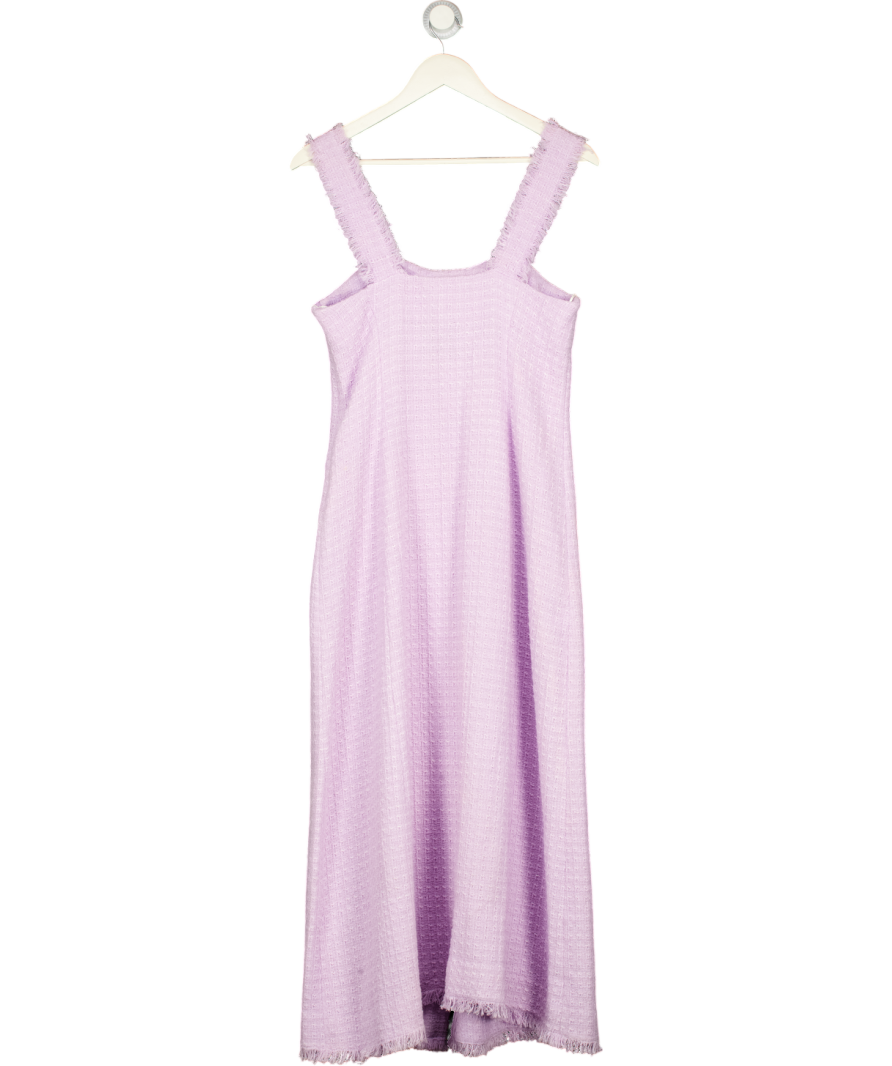 ZARA Purple Weed Maxi Dress With Embellished Buttons UK M