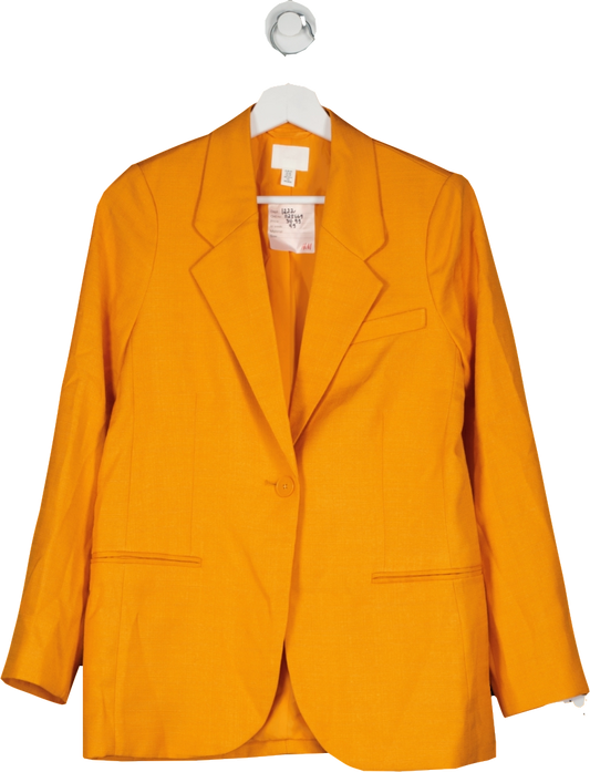 H&M Orange Single Breasted Blazer UK XS