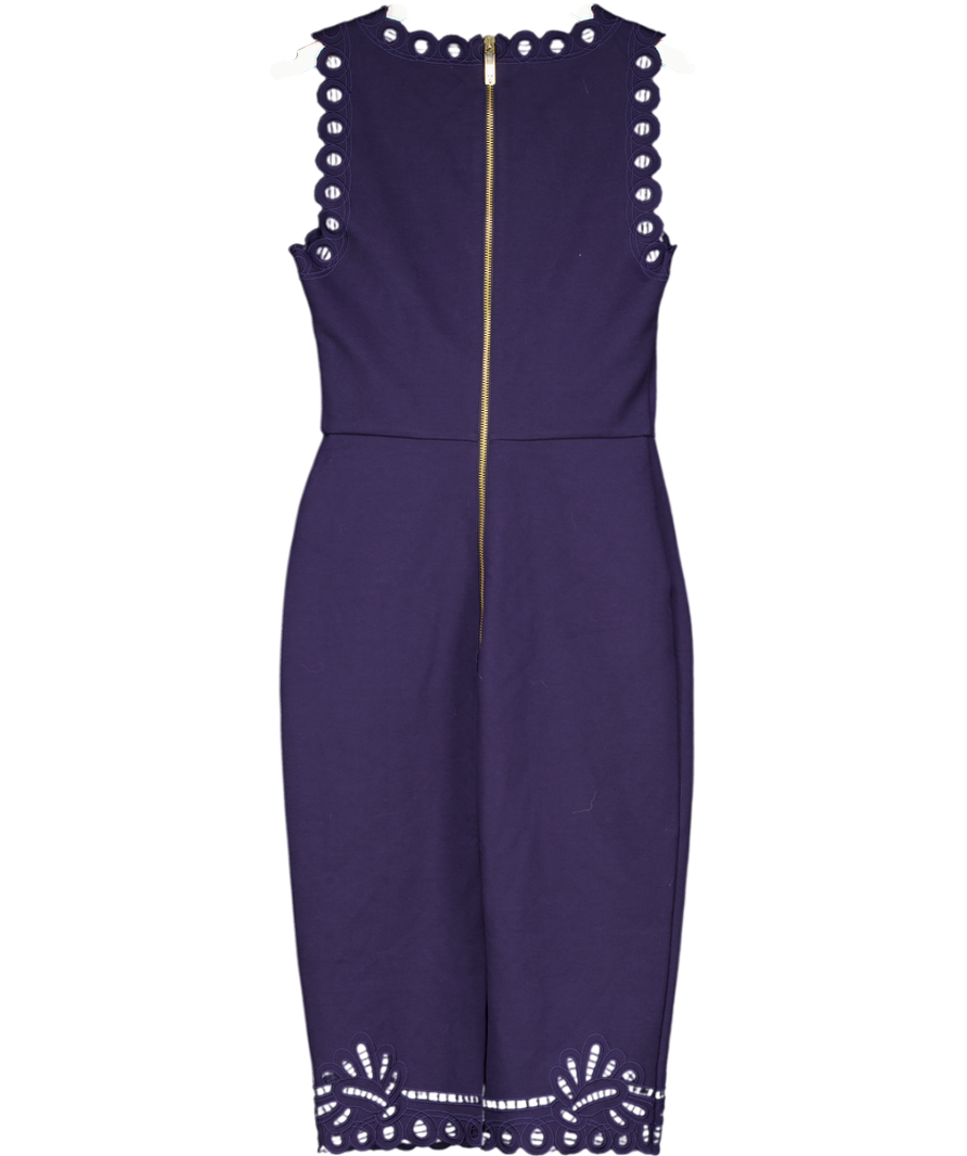 Ted Baker Navy Blue Verita Cut Out Detail Bodycon Dress Sz0 UK 6