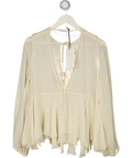 ZARA Cream Zw Collection Ruffled Blouse UK XS