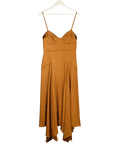 Free People X Fame & Partners Brown Satin Dea Midi Dress UK 12