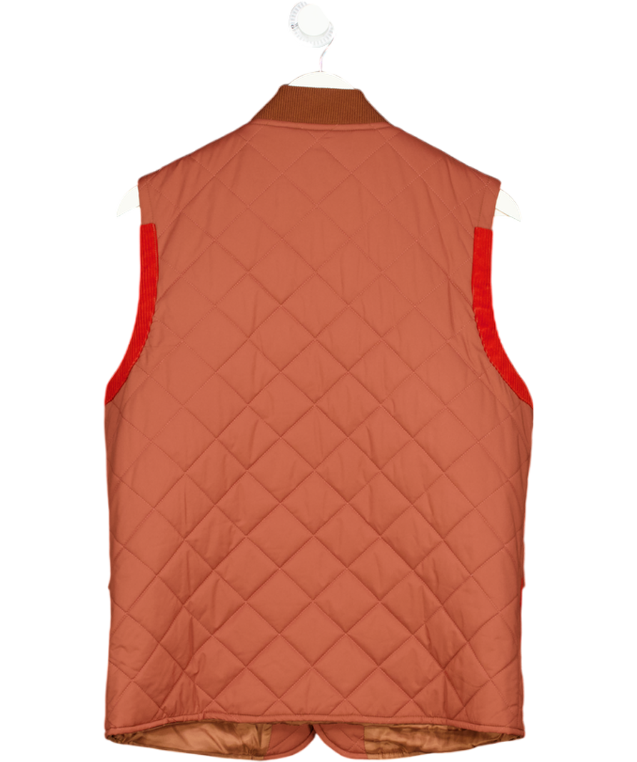 Daks Orange Quilted Cord Gilet UK S