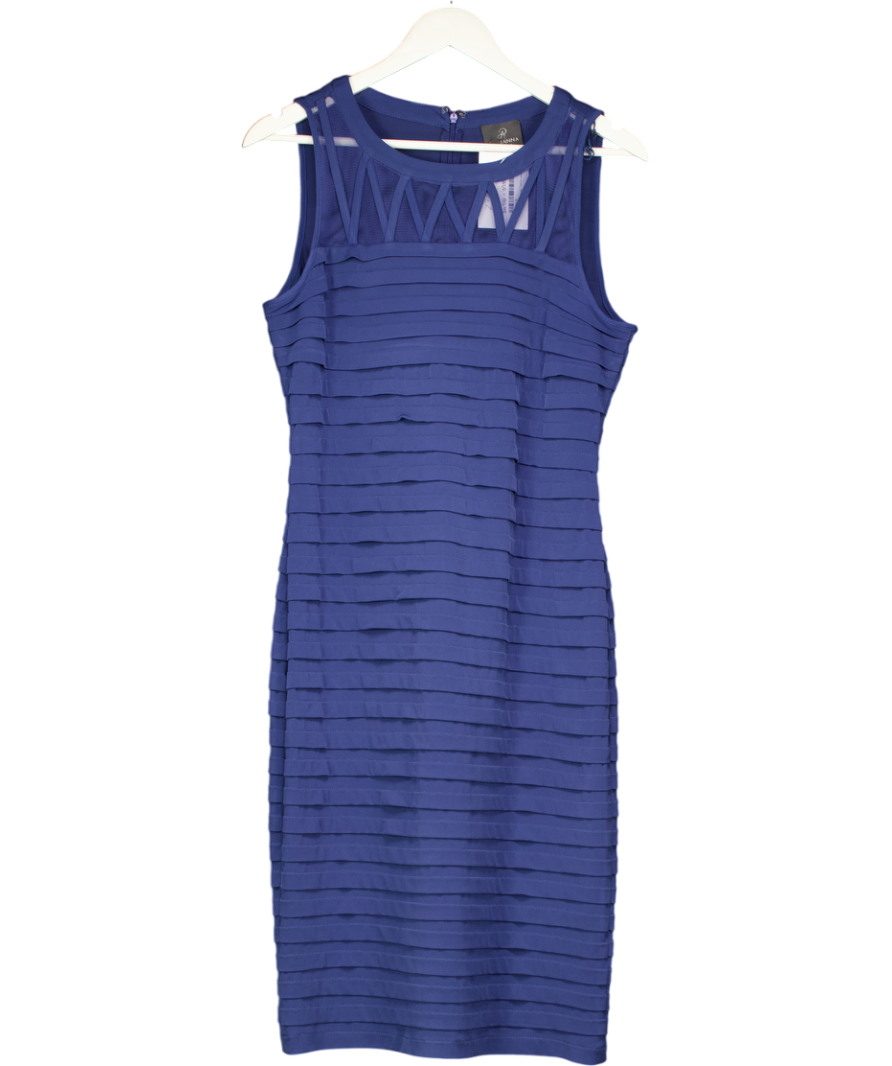 Adrianna Papell Blue M548 - Pleated Cocktail Dress UK 12