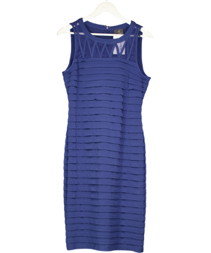 Adrianna Papell Blue Pleated Cocktail Dress UK 12