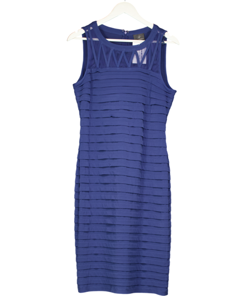Adrianna Papell Blue M548 - Pleated Cocktail Dress UK 12