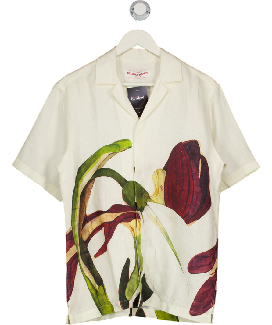 Orlebar Brown Cream Maitan Linen Shirt UK S