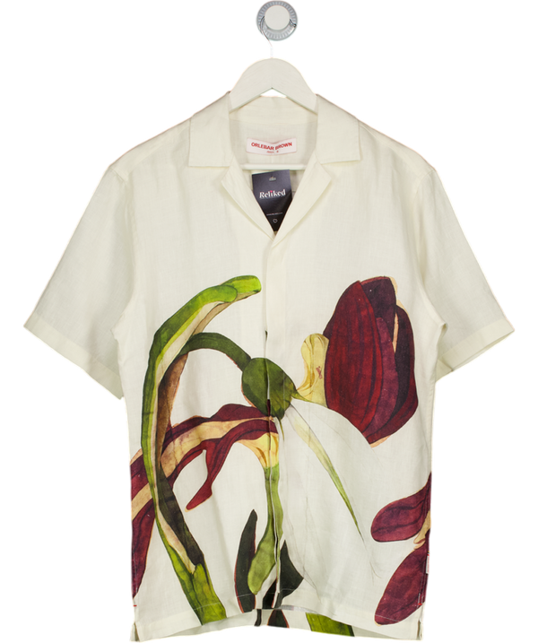 Orlebar Brown Cream Maitan Linen Shirt UK S