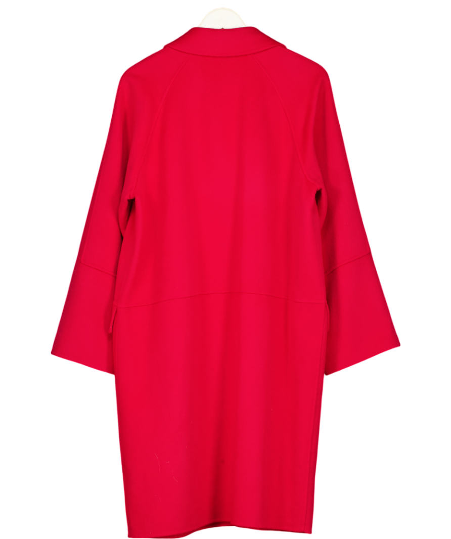 PURIFICACION Red Double Faced Wool Blend Coat Fr38 UK 10