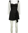 OH POLLY Black Slinky Jersey Cut Out Mini Dress UK 6