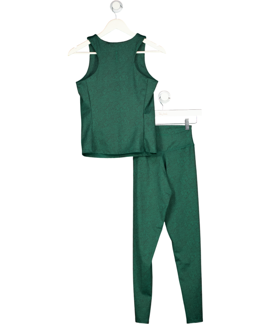 Gym Locker Green Animal Print Vest And Leggings Set UK XS