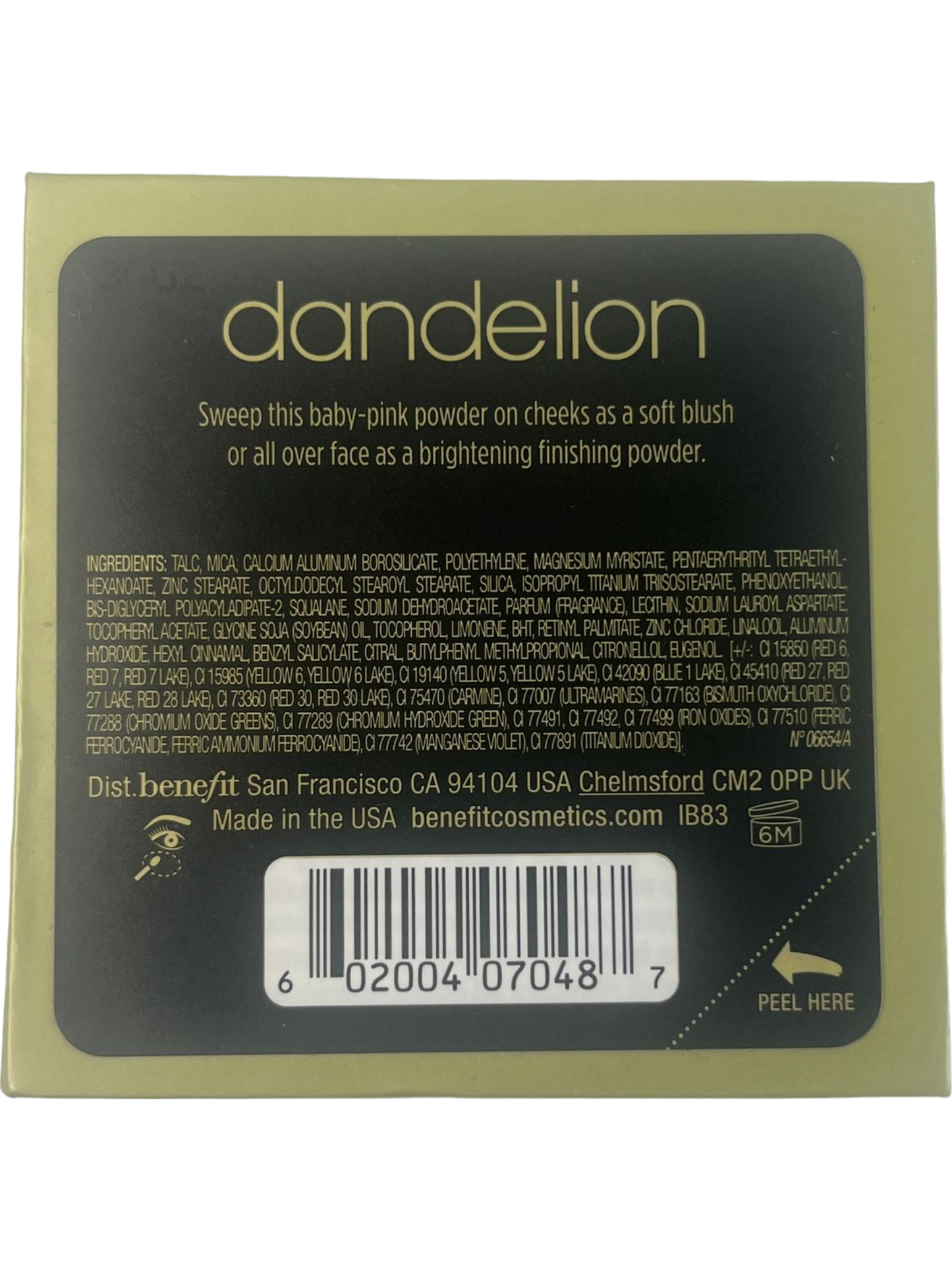 Benefit Cosmetics Dandelion Blusher Pink Soft Radiance Face Powder