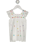 HIBISCUS LINENS White Hand Embroidered Cotton "fruits" Dress 2 Years