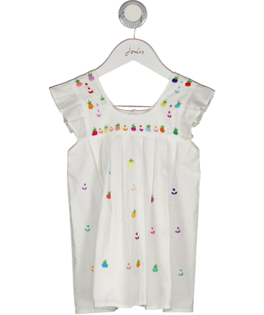 HIBISCUS LINENS White Hand Embroidered Cotton "fruits" Dress 2 Years