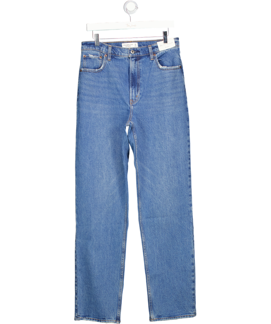 Abercrombie & Fitch Blue Ultra High Rise 90s Straight Jean W30 Long UK 10