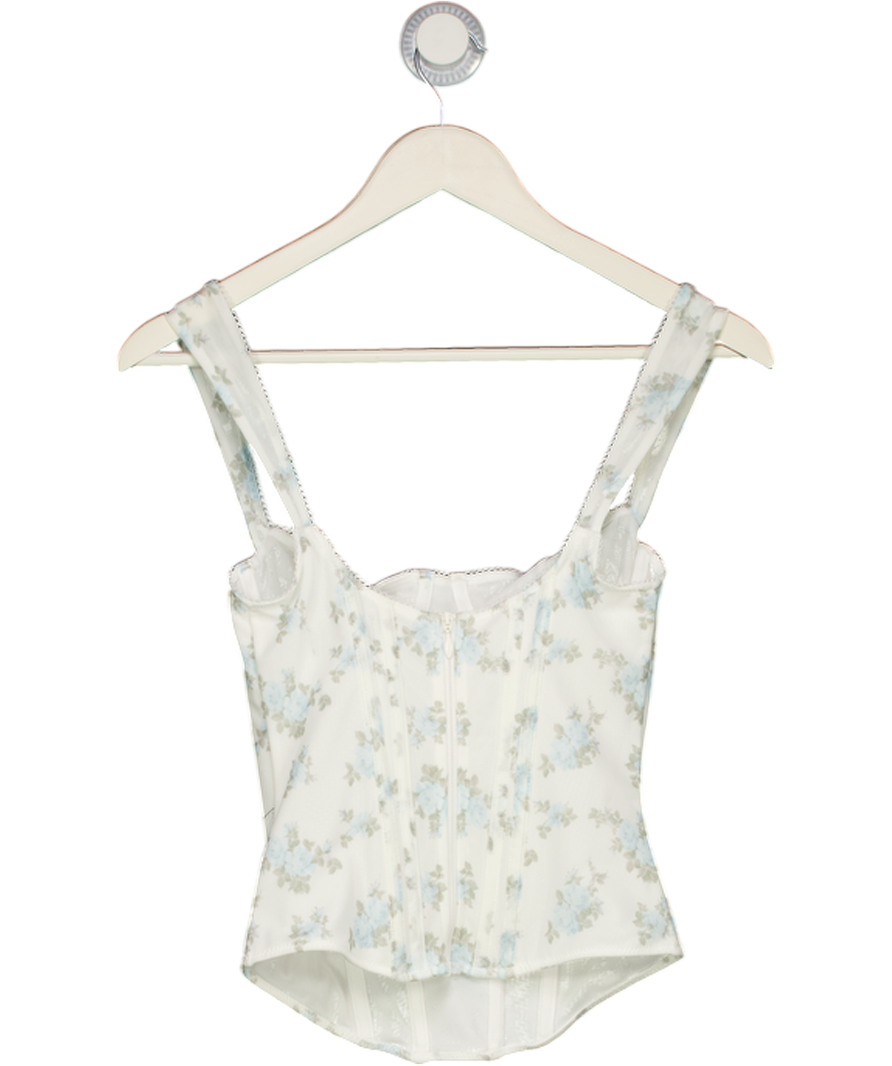 WHITE FOX White Line Up Bustier Sky Ditsy Blue UK XS