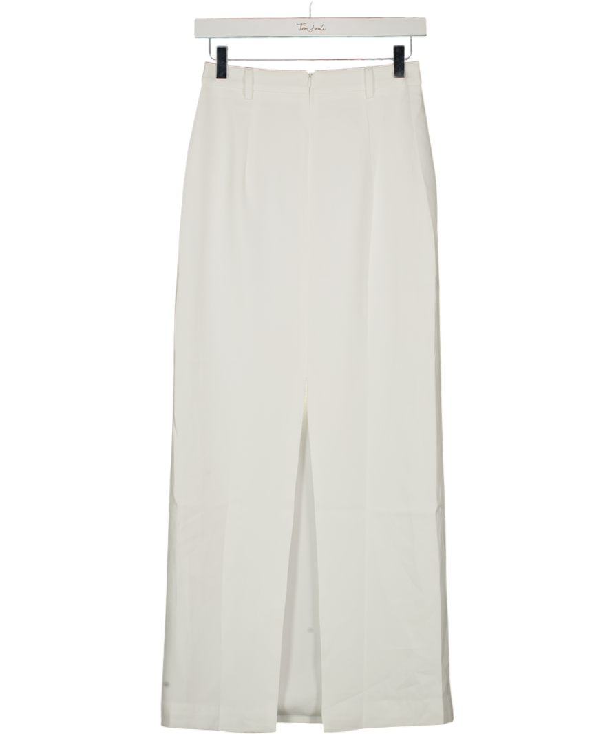 Commense White Elegant Slit Back Maxi Skirt Without Belt UK XS