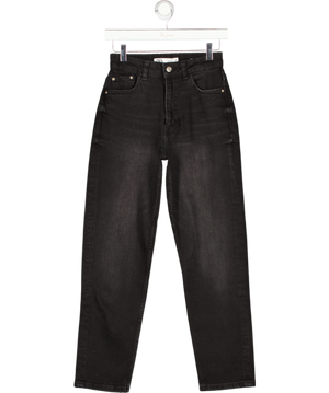 ZARA Black Wash High Waisted Mom Jeans UK 6