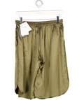 THE FRANKIE SHOP Nelis Silk Bermuda Shorts - Olive Green UK M