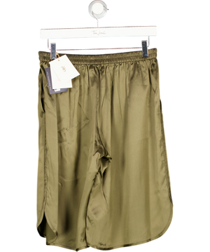 THE FRANKIE SHOP Nelis Silk Bermuda Shorts - Olive Green UK M