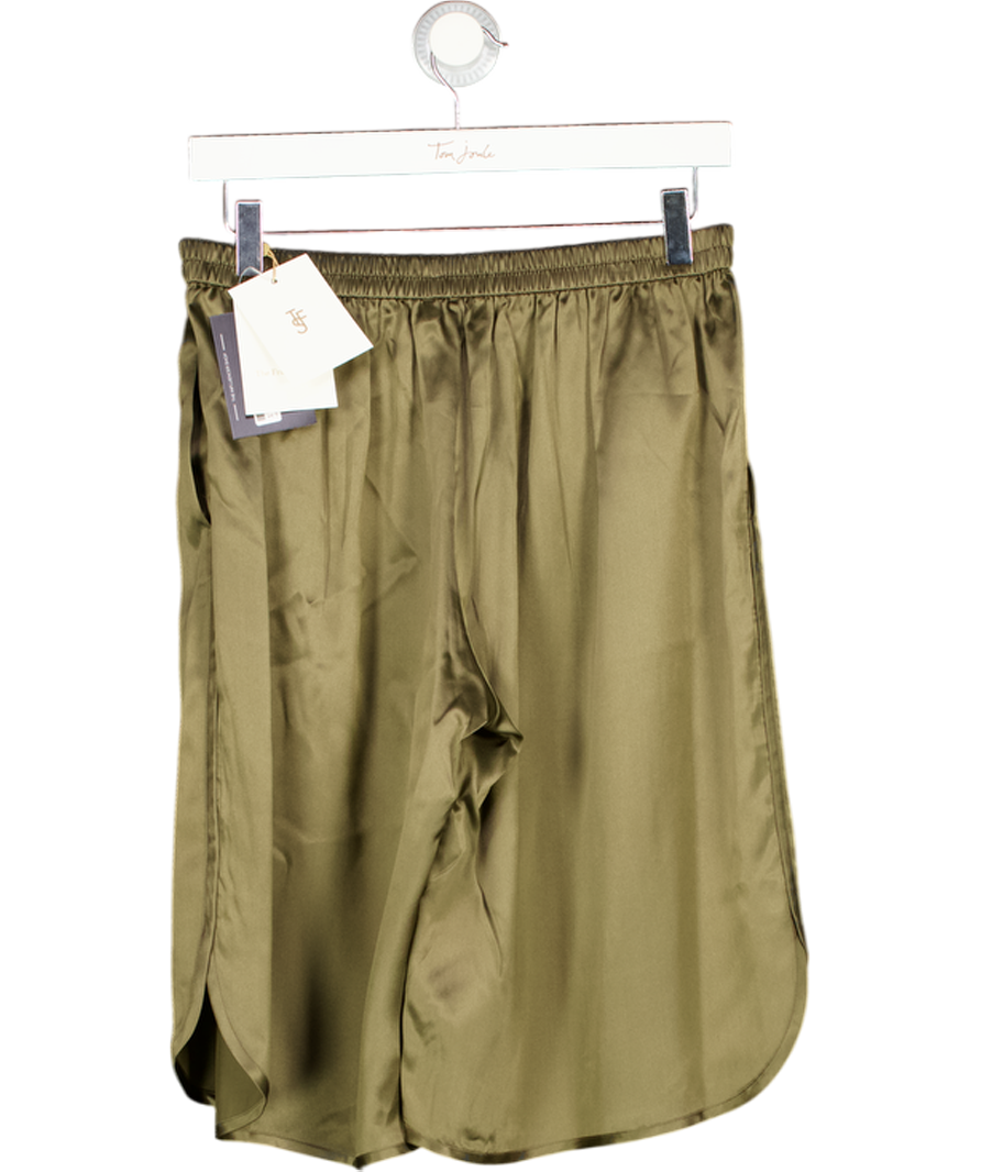 THE FRANKIE SHOP Nelis Silk Bermuda Shorts - Olive Green UK M